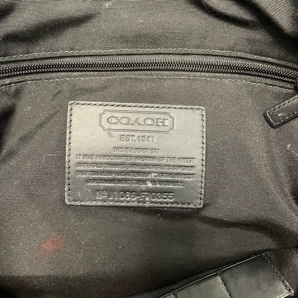 Coach Black Messenger Bag nylon with leather trim - Picture 6 of 12